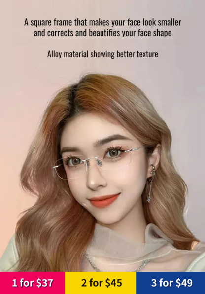 Light-sensitive colour-changing zoom rimless presbyopia glasses 【Men's and women's models】