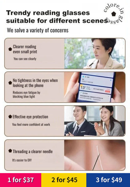 Light-sensitive colour-changing zoom rimless presbyopia glasses 【Men's and women's models】