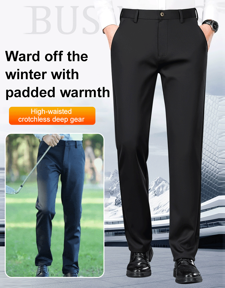 Straight padded business suit pants men