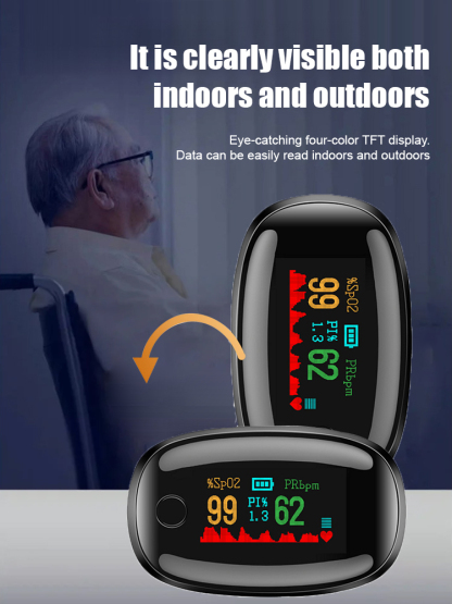 TFT finger clip home blood oxygen saturation monitoring gemstone oximeter