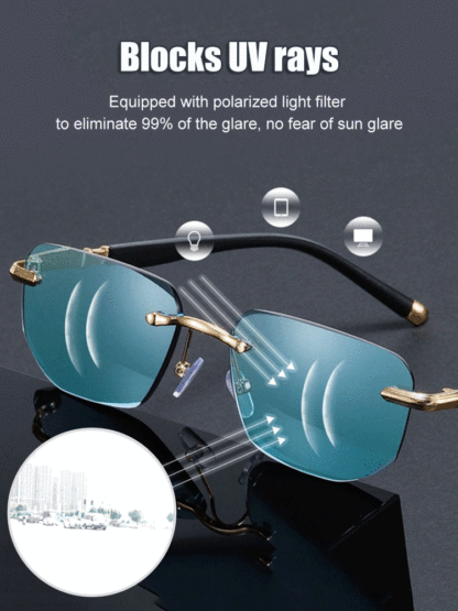 Diamond Rimless Fashion Presbyopia Glasses