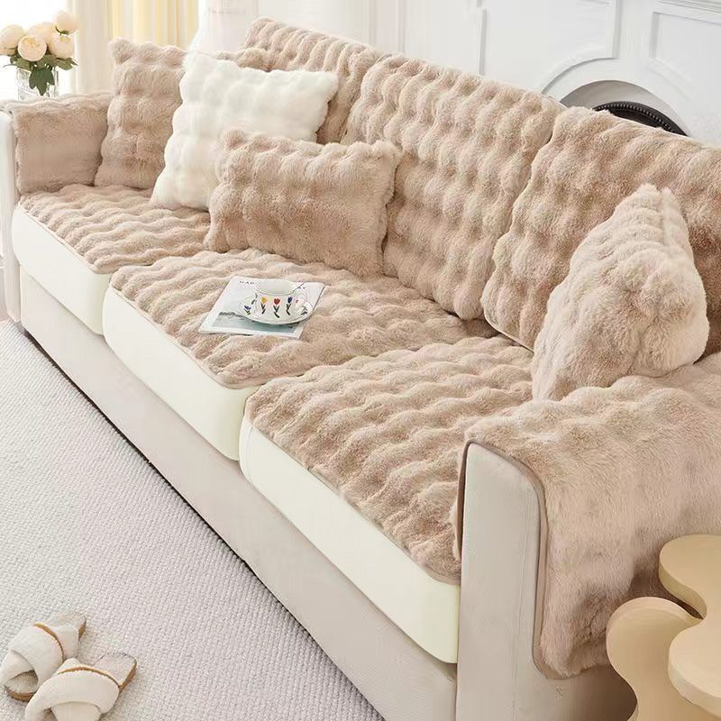 全包豪華絨毛沙發套 輕奢風格防滑沙發罩