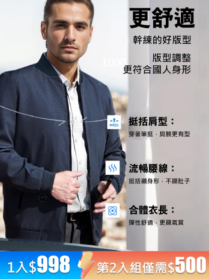 高端男士商務立領休閒夾克