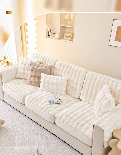 全包豪華絨毛沙發套 輕奢風格防滑沙發罩
