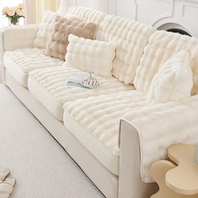 全包豪華絨毛沙發套 輕奢風格防滑沙發罩