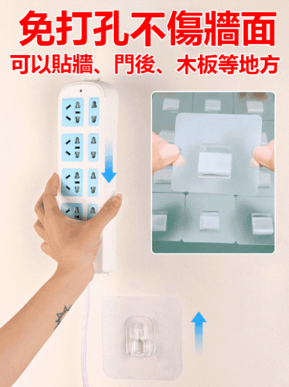 【牆壁不倒我不掉】透明無痕卡扣貼