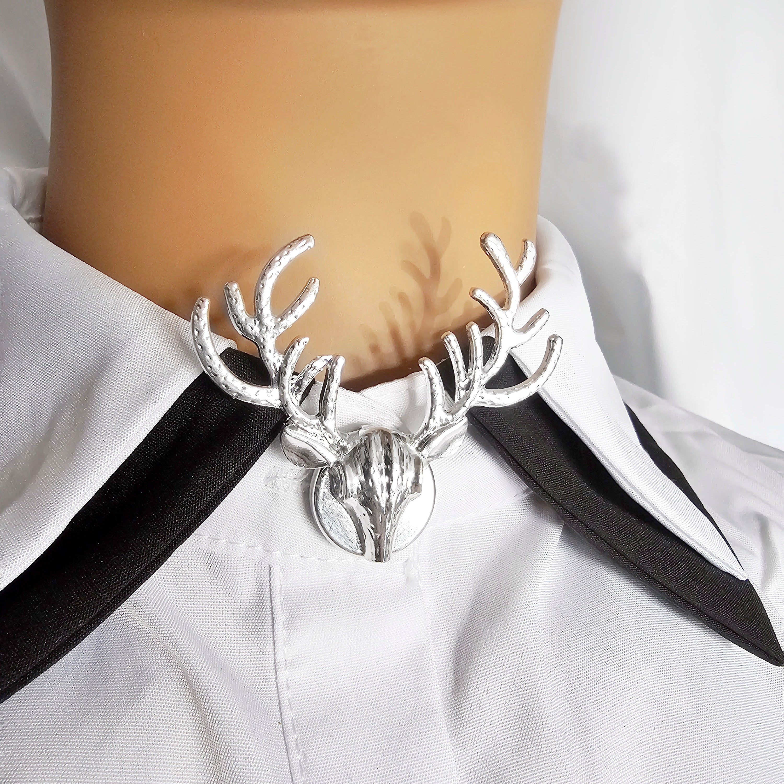 Silver deer button cover