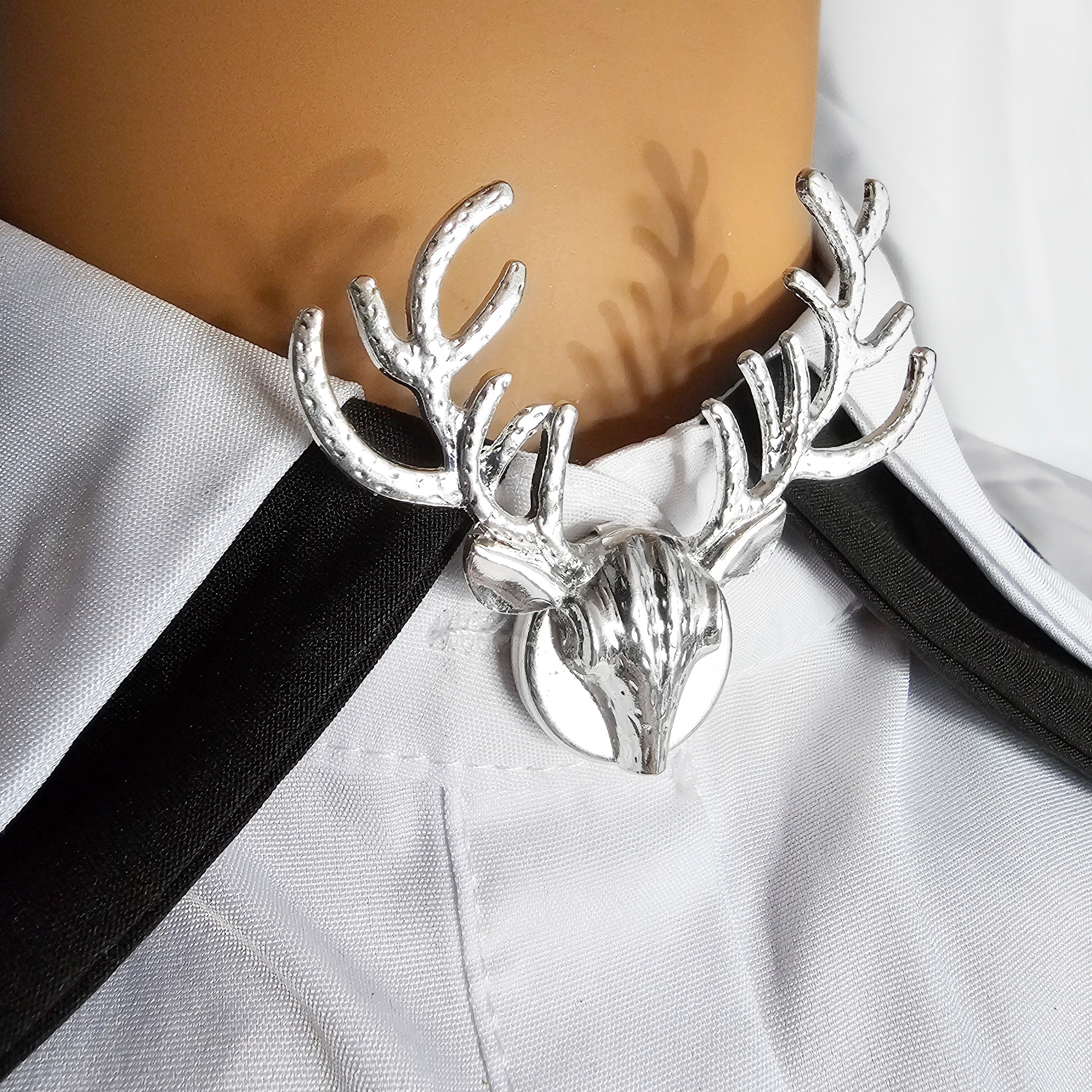 Silver deer button cover