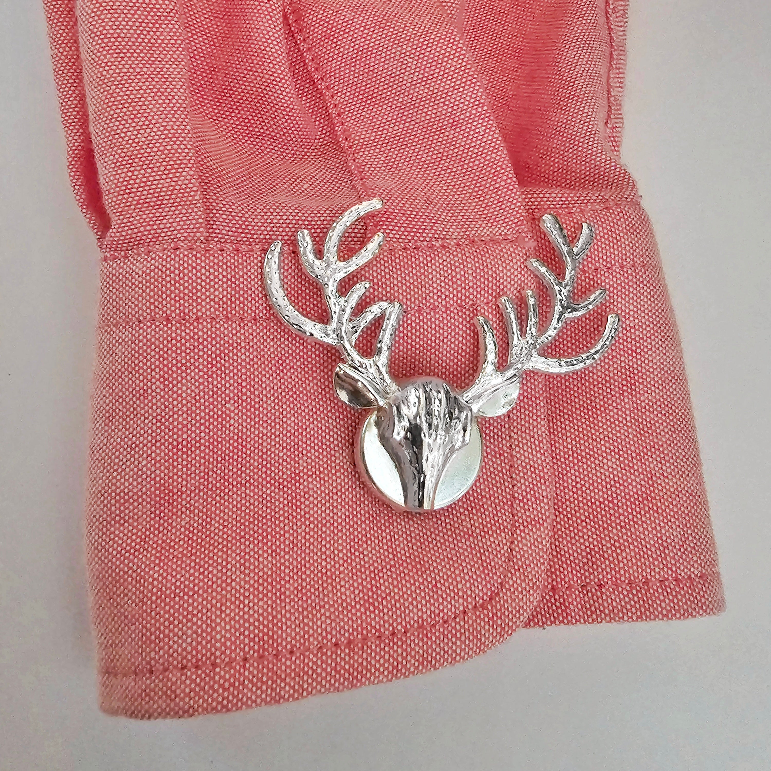 Silver deer button cover