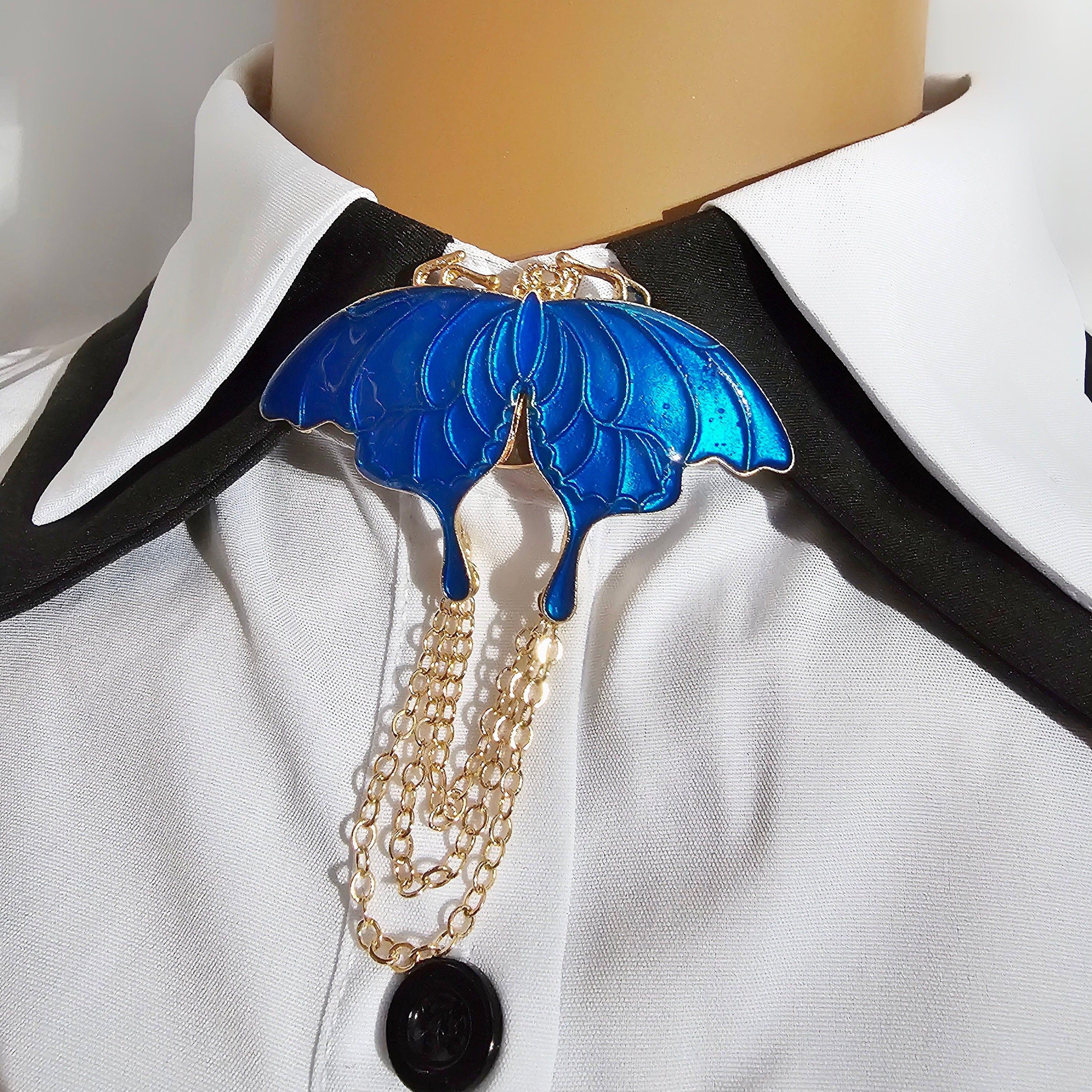 Blue butterfly button cover