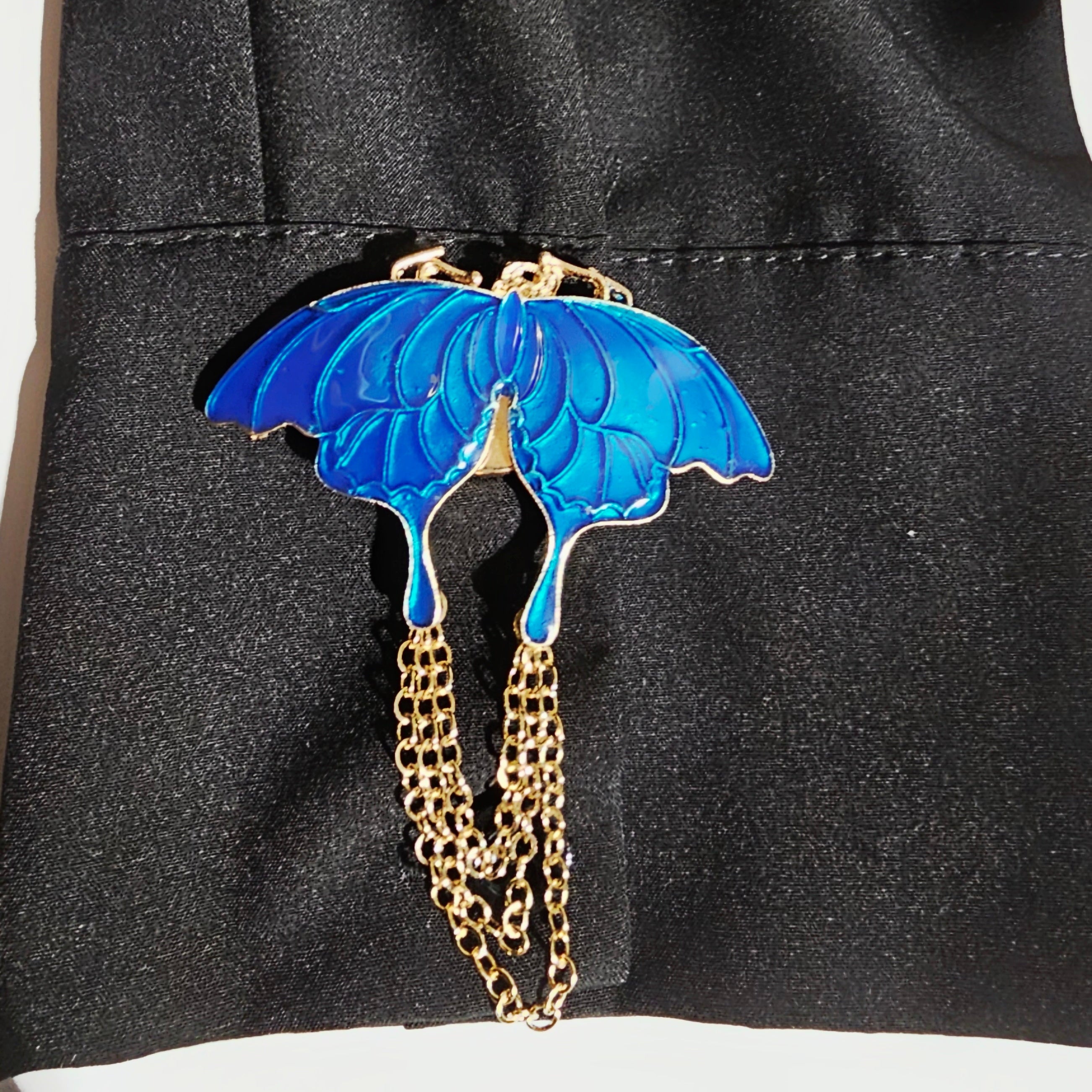 Blue butterfly button cover