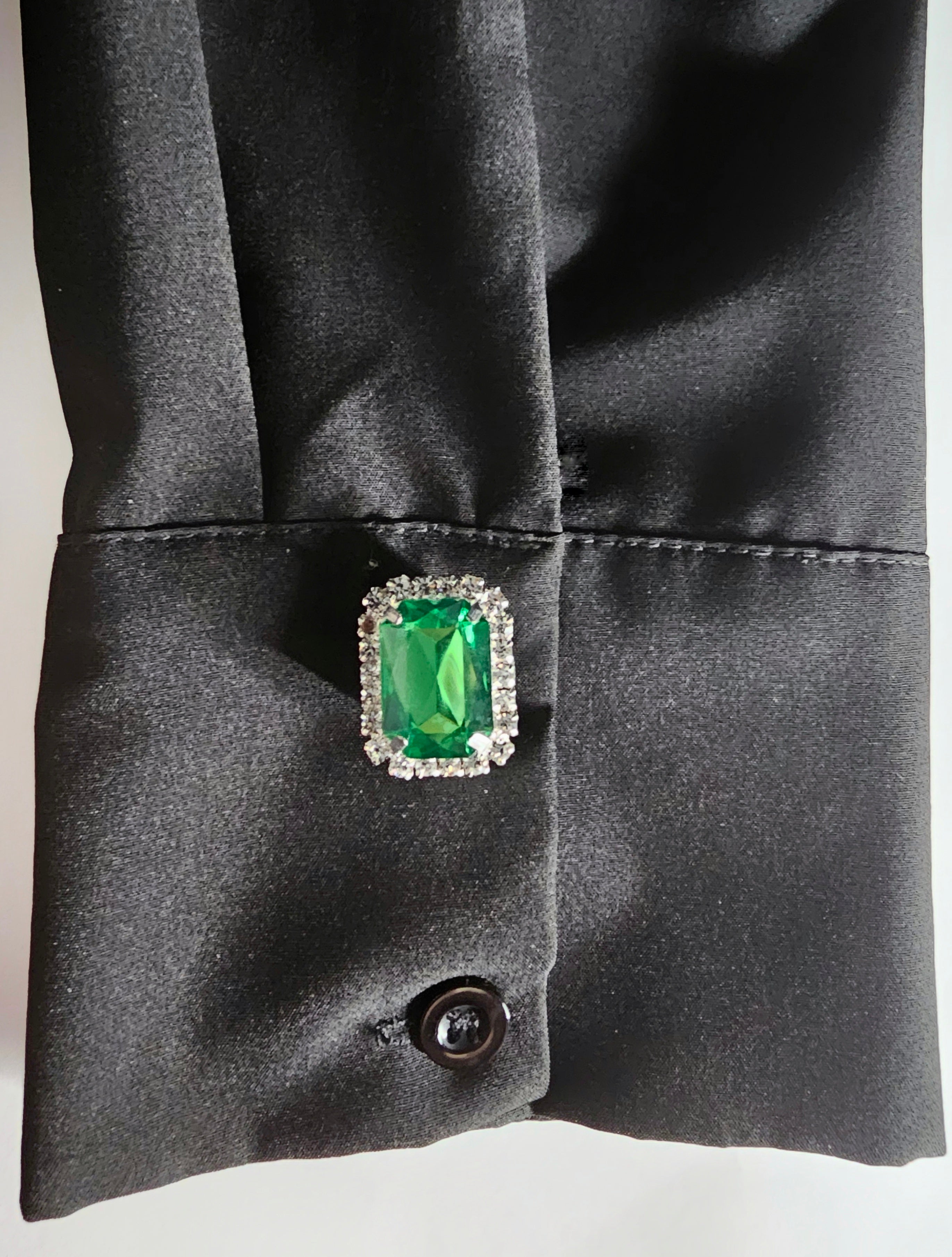 Green & silver button cover