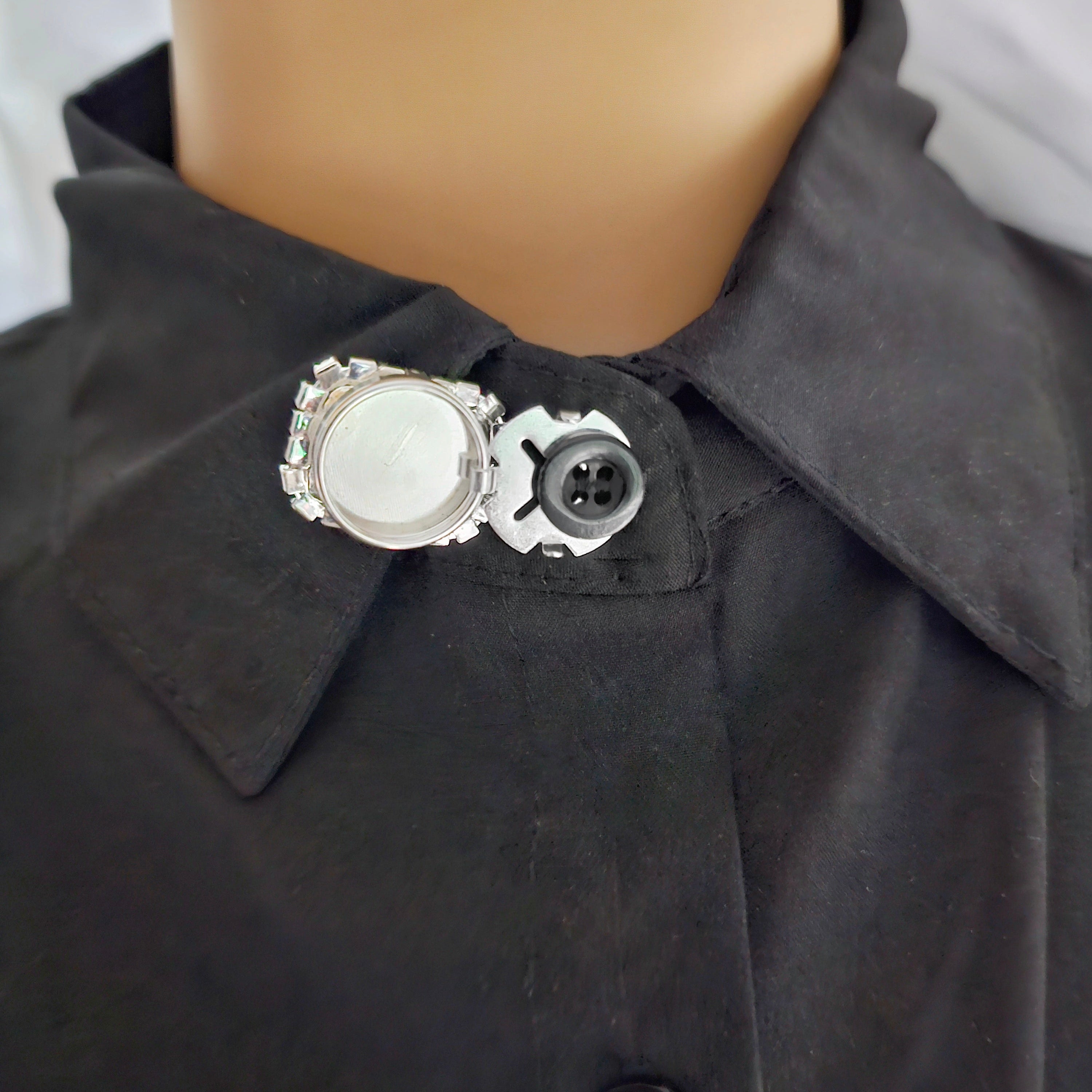 Green & silver button cover