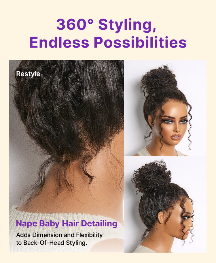 MyOwn-Fit 360 HD Lace Free Parting Water Wave Wig Flexi-Fit Invisi Drawstring Cap & Pre-Cut Lace-16