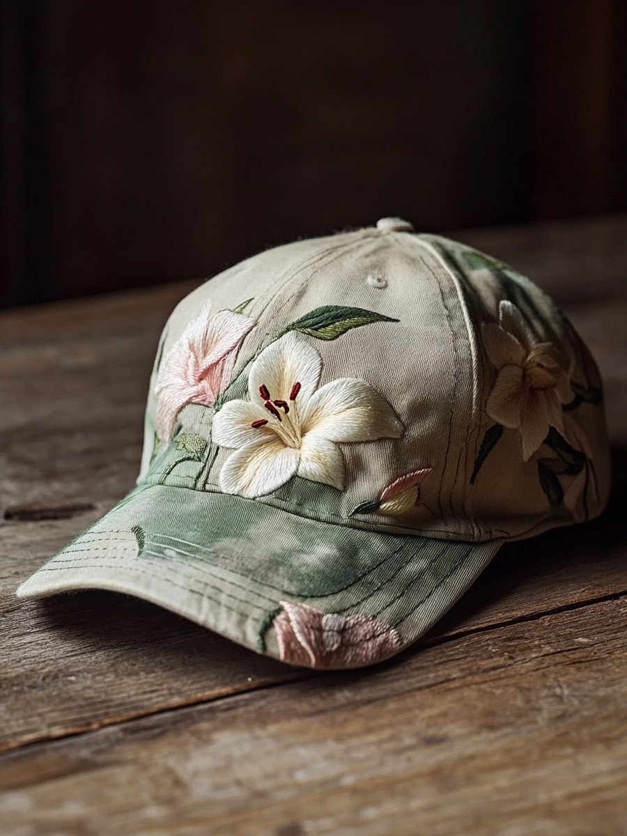 Unisex Hope and Care Floral Breast Cancer Gift Baseball Cap