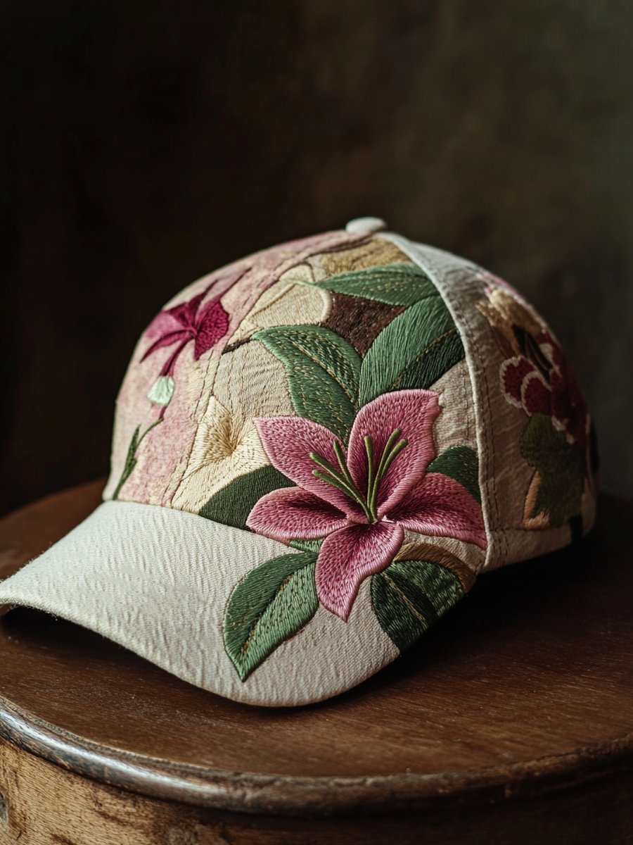 Unisex Breast Cancer Fight Floral Baseball Cap