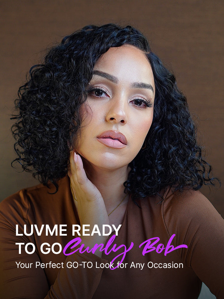 Ready to Go Water Wave Short Curly Bob Wig Glueless Minimalist HD Lace Wig Pre-Cut Lace-32