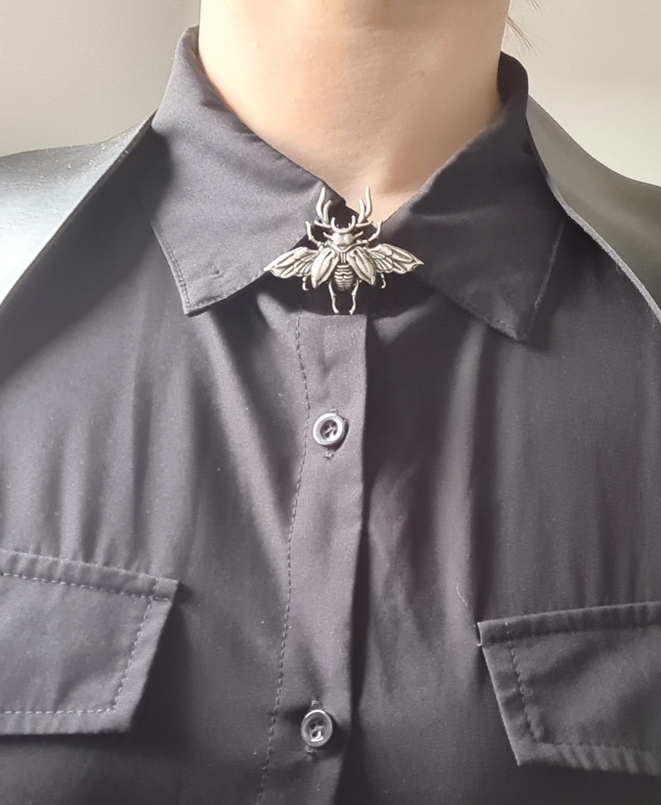 Stag beetle button cover