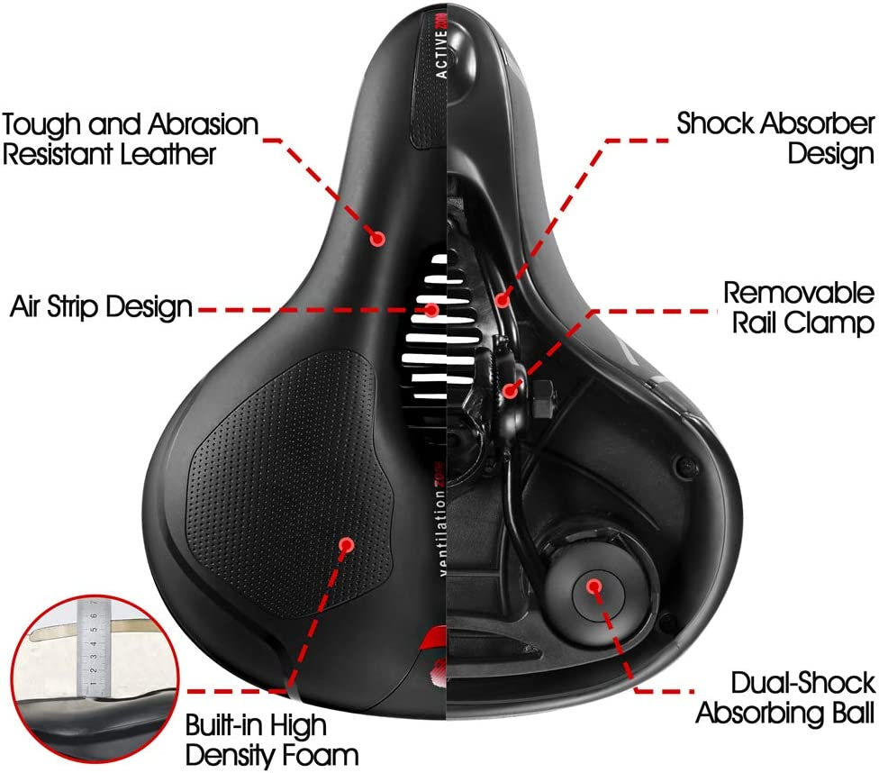 Extra Wide Comfort Bicycle Saddle