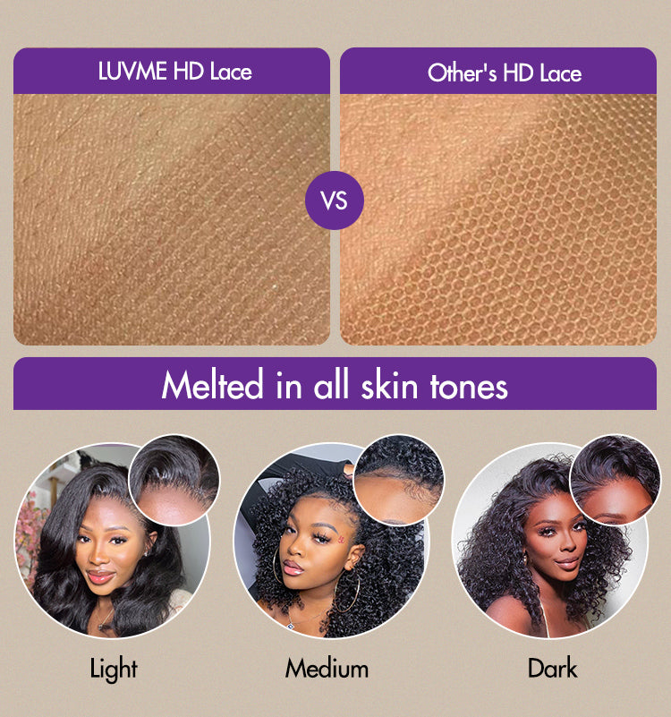 Natural Kinky Straight Glueless 5x5 Closure HD Lace Long Wig 100% Human Hair - US Only-03