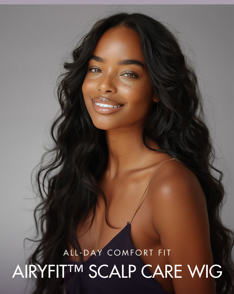 AiryFit™ Scalp Care Wigs - Deep Parting Loose Body Wave Human Hair Wig 11x6 Frontal HD Lace Glueless Wig-16