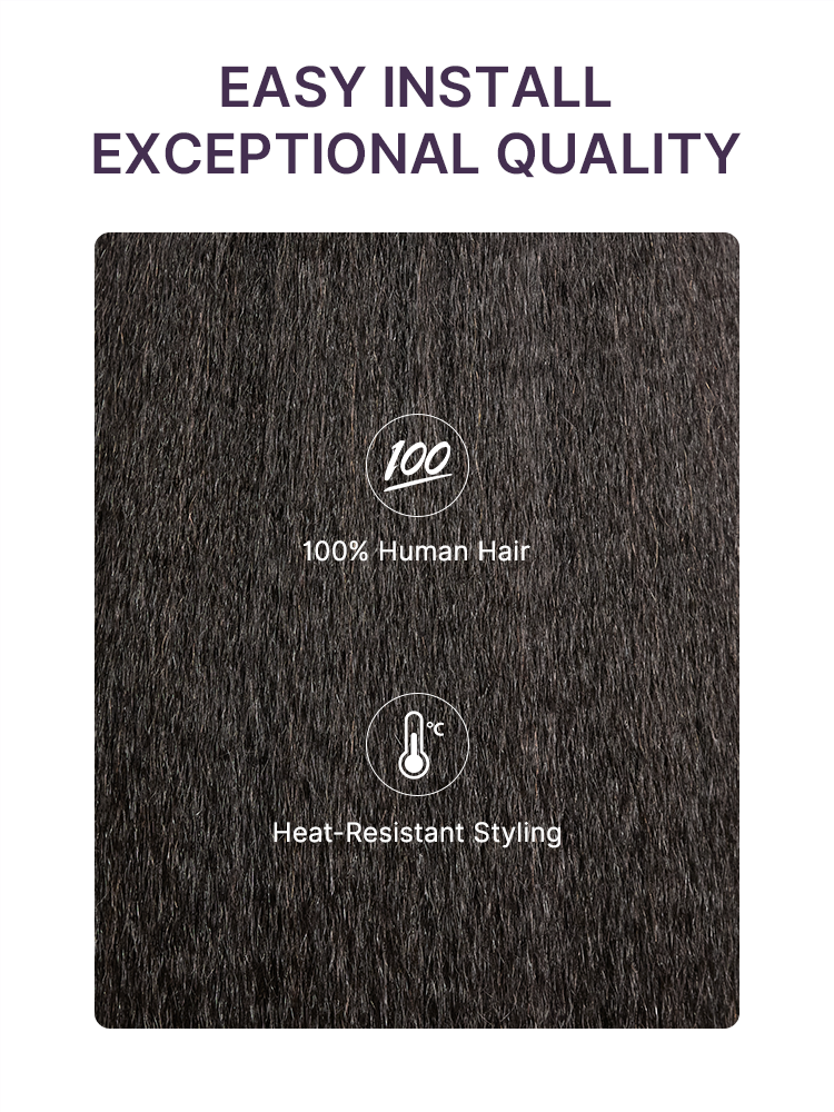 True Scalp Kinky Straight V Part Glueless Human Hair Wig Flexi-Fit Drawstring-17