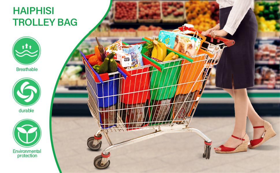 🌎🌱 Reusable Trolley Bags for Shopping Cart Save You From Having To Use Plastic Bags