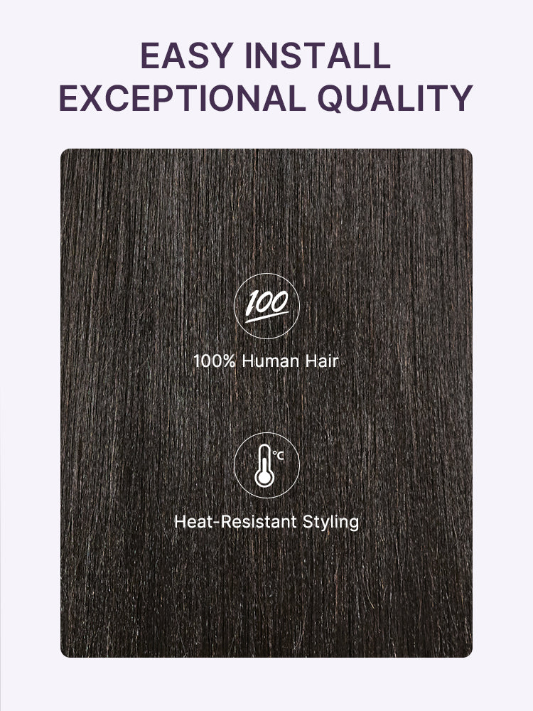 True Scalp Yaki Straight V Part Glueless Human Hair Wig Flexi-Fit Drawstring-19