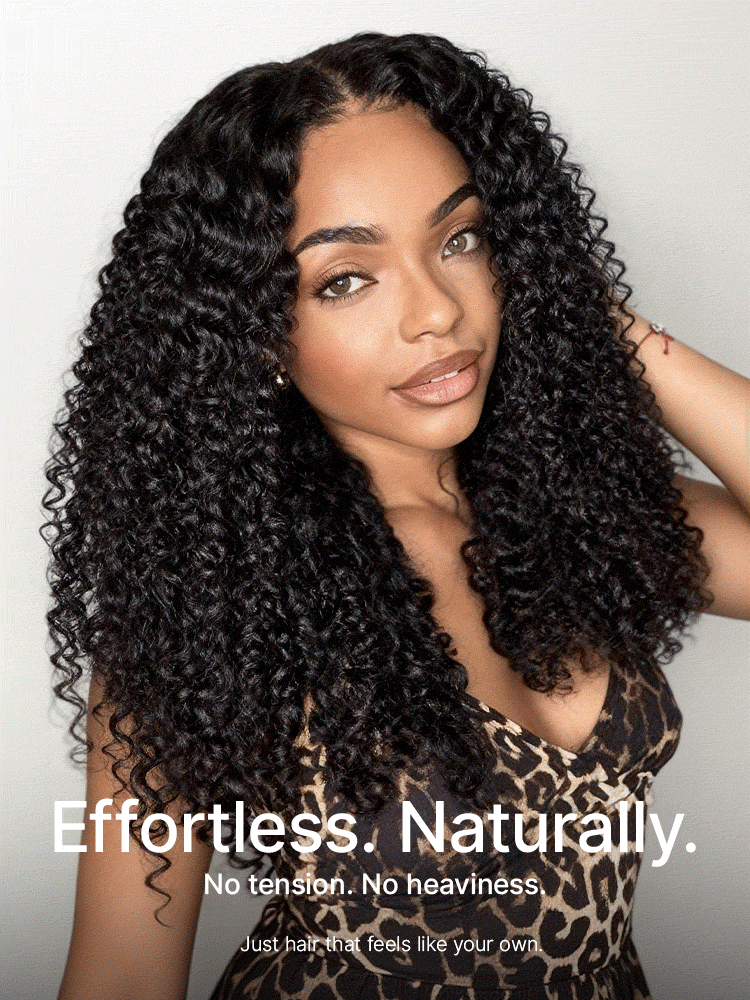 True Scalp Burmese Curly V Part Glueless Human Hair Wig Flexi-Fit Drawstring-11