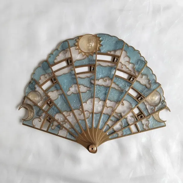 Sun and Moon hand fan