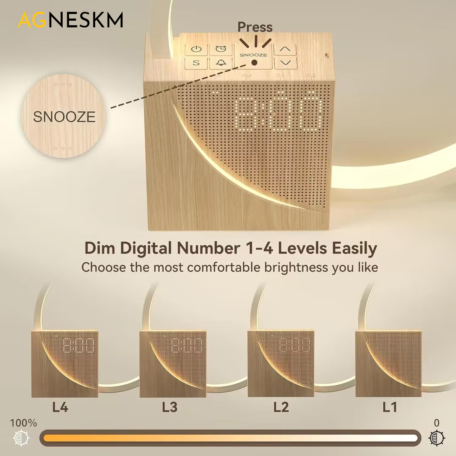 Agneskm Sunrise Alarm Clock for Heavy Sleepers Adults