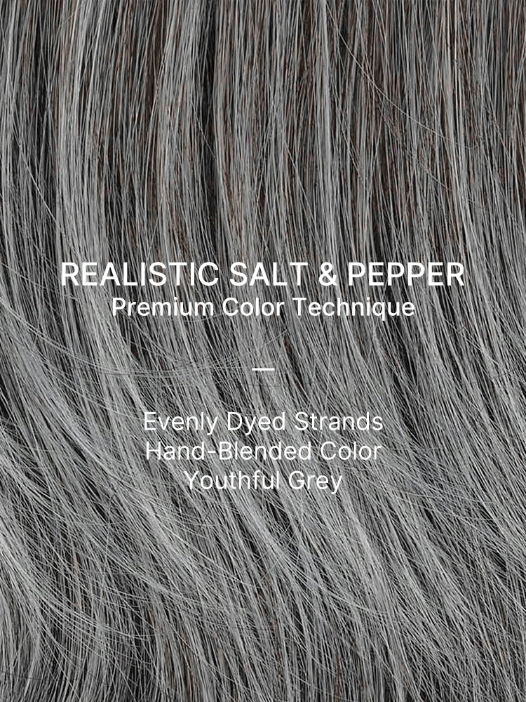 Salt & Pepper 100% Human Hair Short Pixie Cut Glueless Wig with Bangs Ultra Comfort Skin-Like Soft Care Hair Loss Friendly-31
