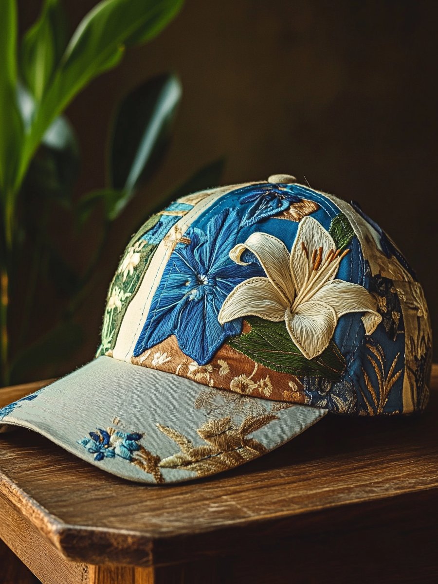 Unisex Breast Cancer Awareness Floral Contrast Baseball Cap