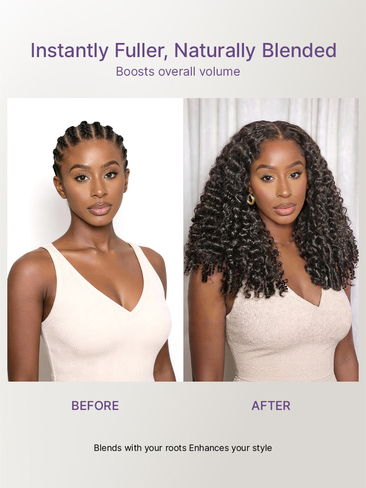 True Scalp V Part 180% Density Burmese Curly Finger Coil Ends Glueless Human Hair Wig with Flexi-Fit Drawstring-16