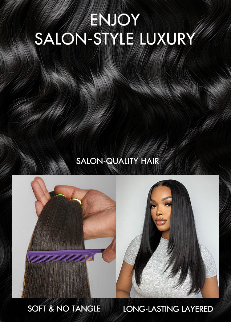 Limited Design | Blow Out Layered Cut C Part Glueless 5x5 Closure HD Lace Wig with Bangs| Large & Small Cap Size-11