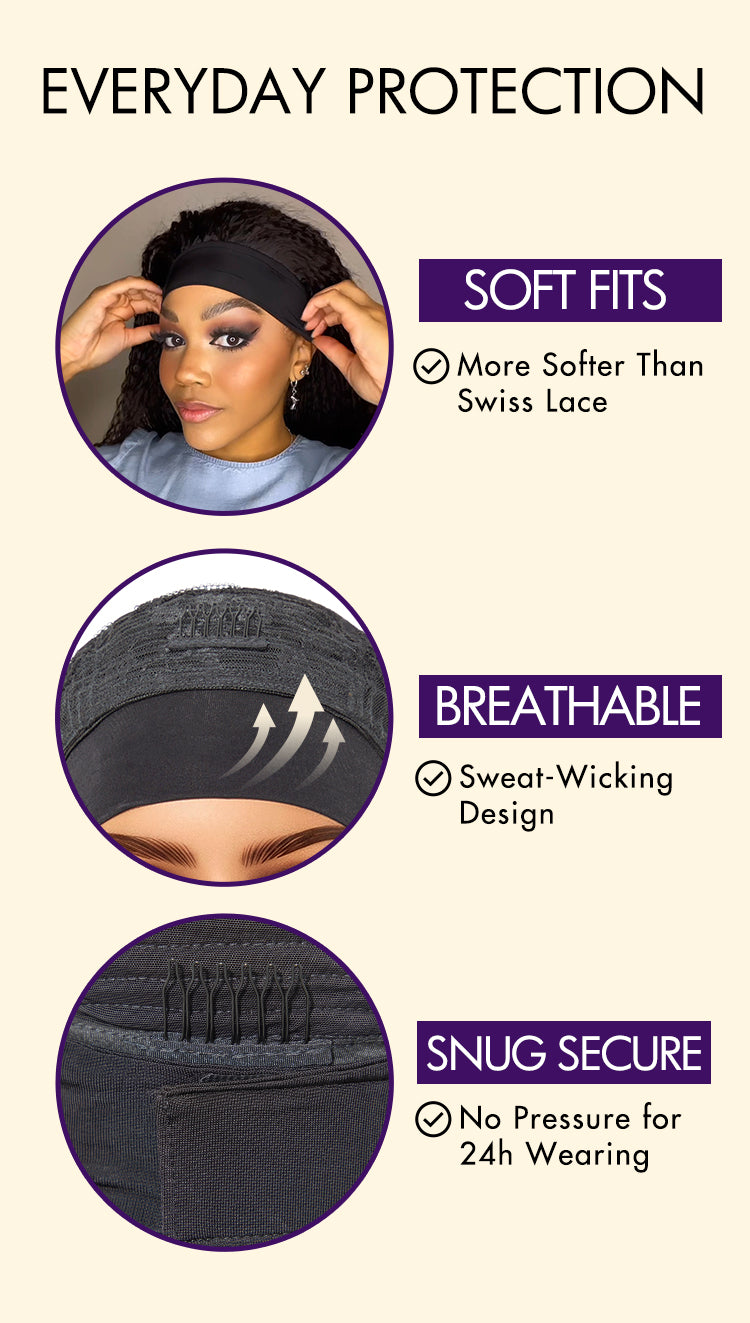Put On & Go Silky Straight Headband Wig Beginner Friendly 100% Human Hair (Get Free Trendy Headbands) - US ONLY-02