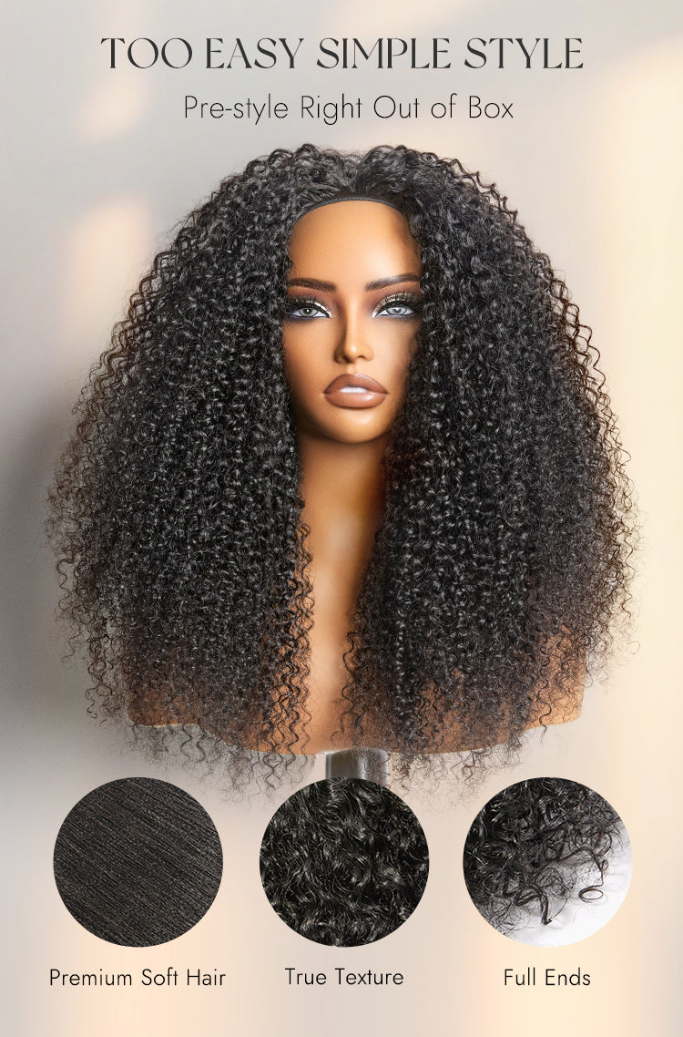 Luvme Too Easy Texture™ 3-In-1 Half Wig Kinky Curly Glueless Flexi-Fit Drawstring Wig-11