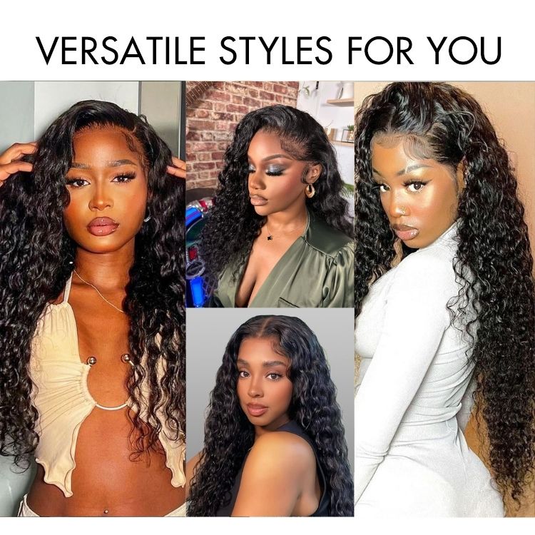 PreMax 250% Density Water Wave Glueless Flexi-Fit Drawstring 13x4 Frontal Lace Fluffy Curly High Density Wig Pre-Cut Lace-16