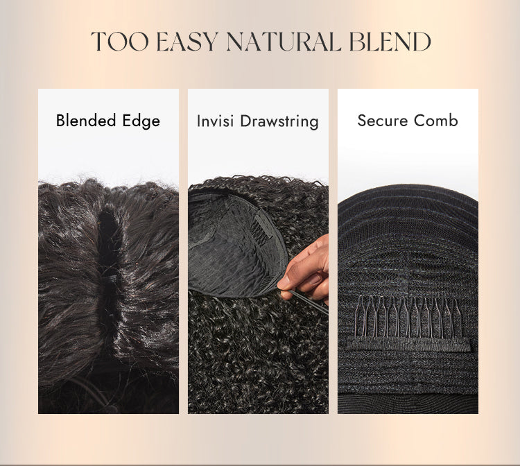 Luvme Too Easy Texture™ 3-In-1 Half Wig Kinky Curly Glueless Flexi-Fit Drawstring Wig-12