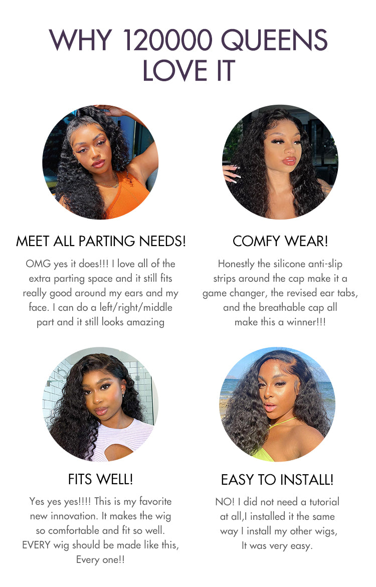 Luvme Hair PartingMax Glueless Wig Ombre Copper Brown Water Wave 7x6 Closure HD Lace Wig-11