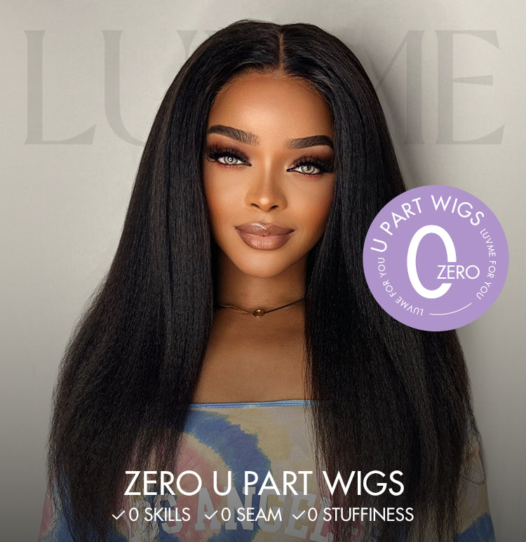 Kinky Straight U Part Quick & Easy Affordable 100% Human Hair Wig-01