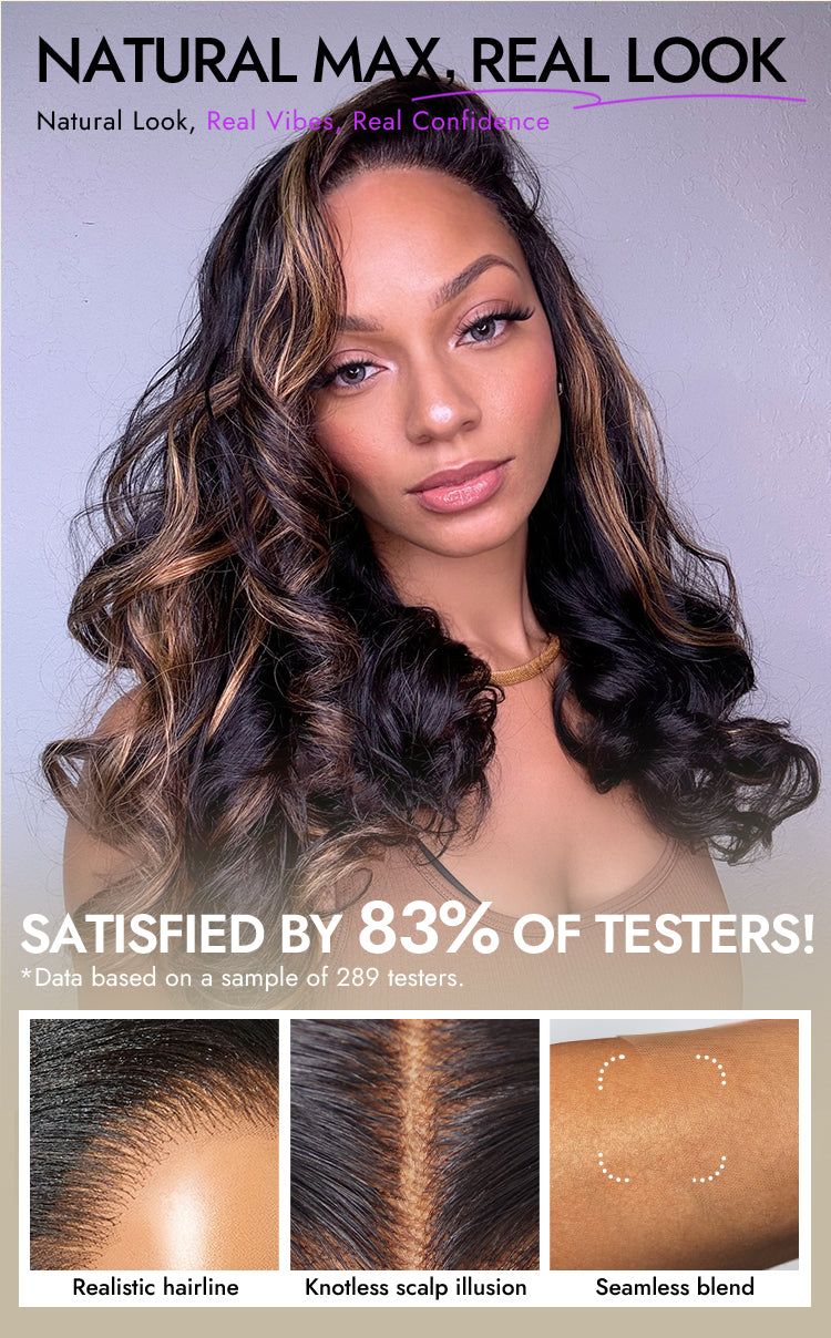 PreMax Blonde Mix Black Loose Wave Glueless 5x5 HD Lace Closure Wig Large & Small Cap-16