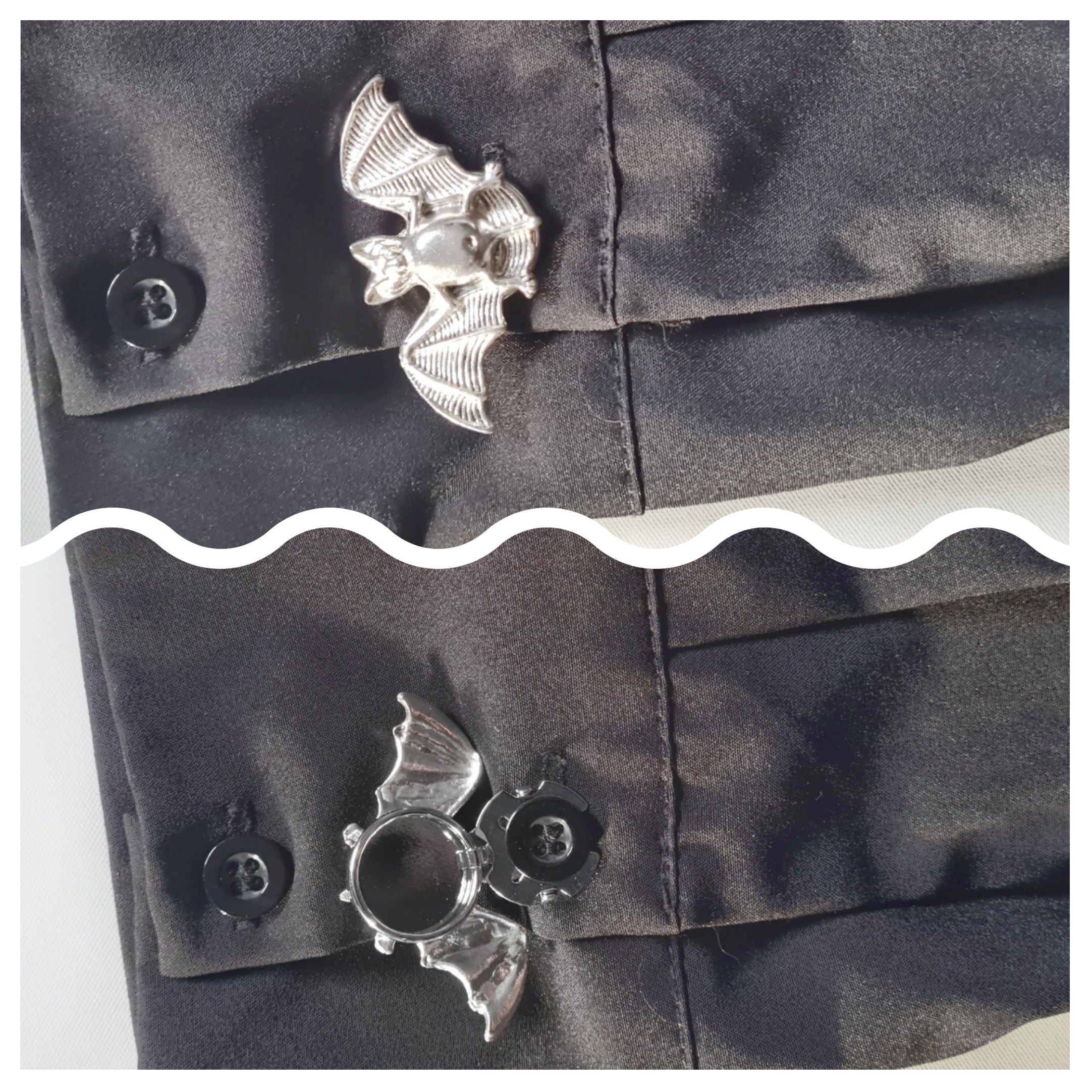 Silver bat button cover