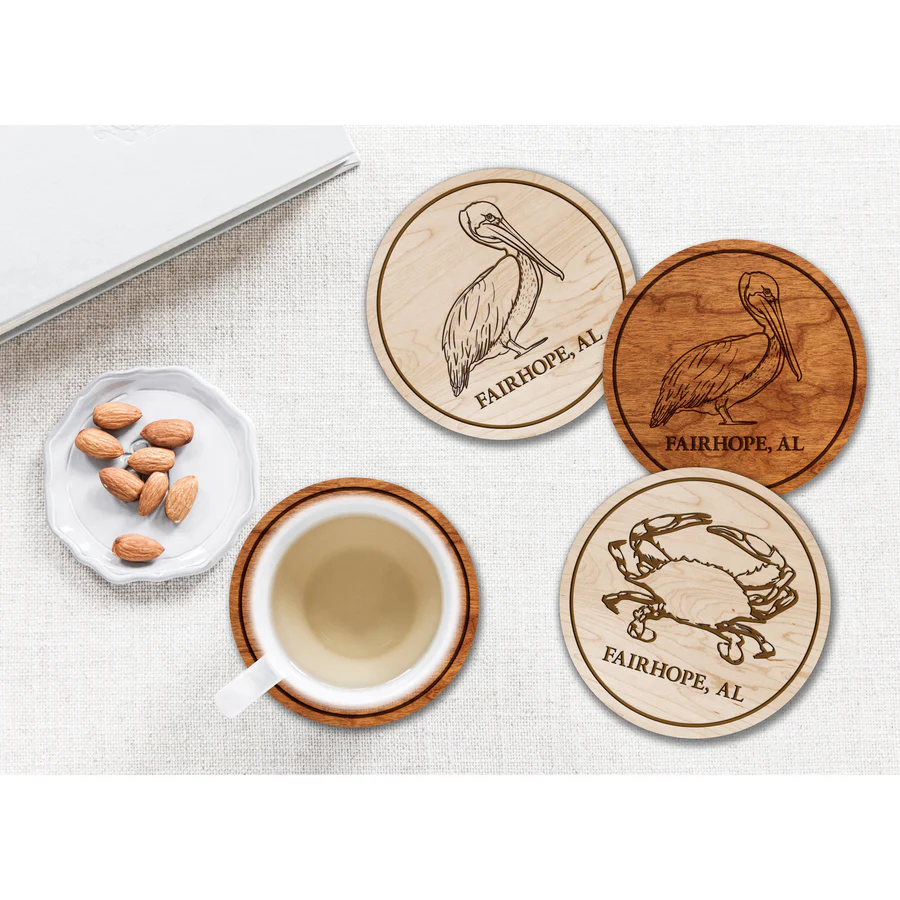 Custom Beach Animal Coaster - Crafted from Cherry or Maple Wood