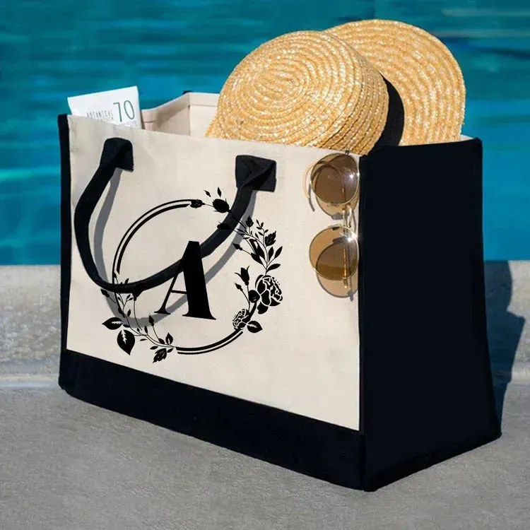 Regalo perfetto: borsa in tela con lettere da donna, borsa a mano semplice con tracolla e colori vivaci