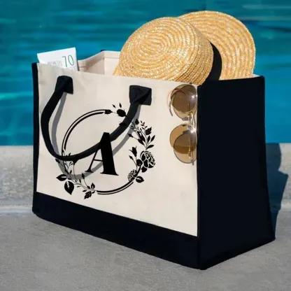 Regalo perfetto: borsa in tela con lettere da donna, borsa a mano semplice con tracolla e colori vivaci