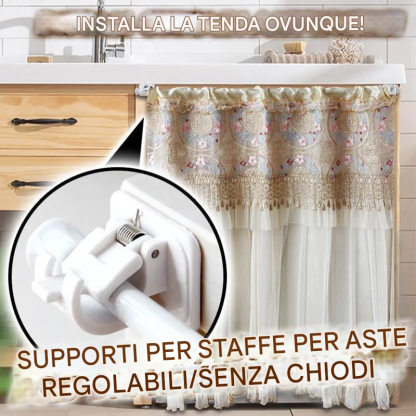 Supporti per asta regolabili senza chiodi (2 pezzi)