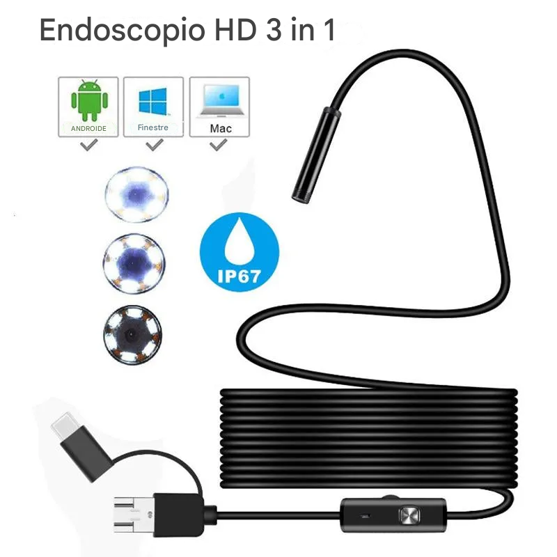 Endoscopio impermeabile per ispezione auto ed elettronica