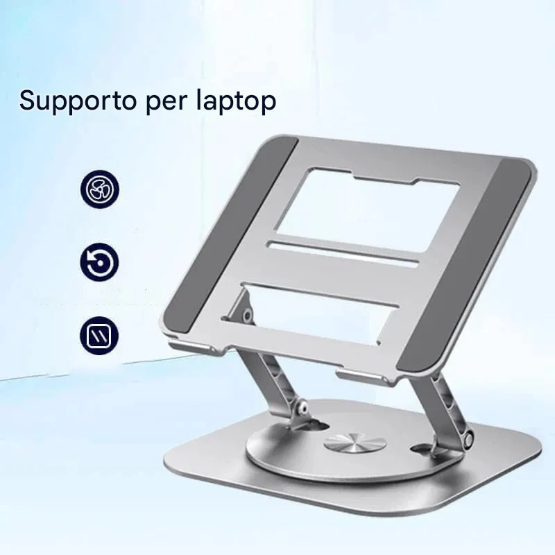 Supporto per laptop in lega di alluminio con staffa girevole
