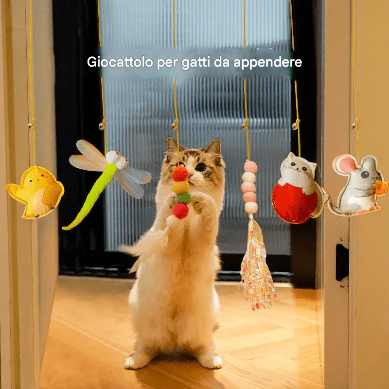 Giocattolo per gatti che rimbalzano appeso